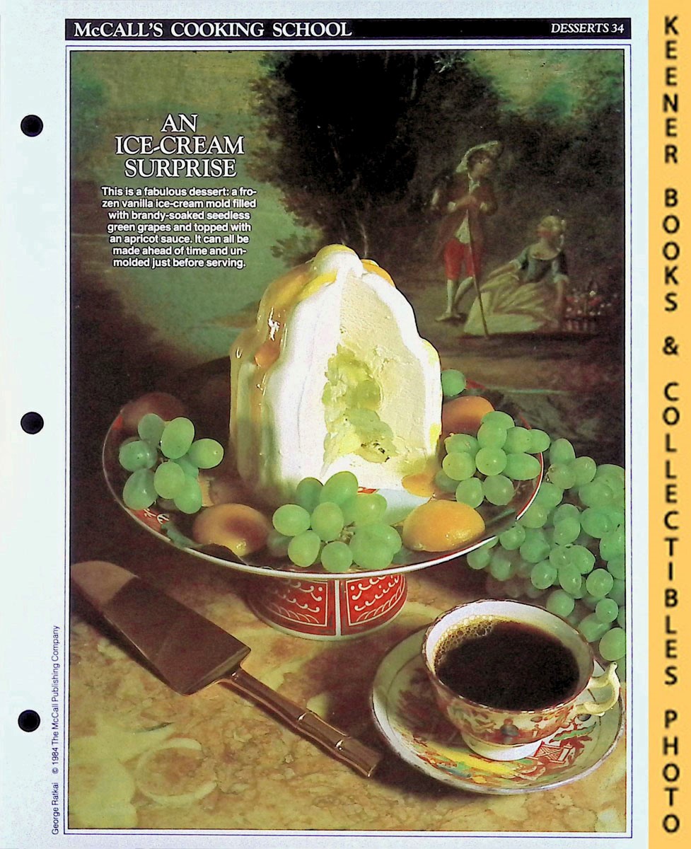 LANGAN, MARIANNE / WING, LUCY (EDITORS) - Mccall's Cooking School Recipe Card: Desserts 34 - Vanilla Ice-Cream Bombe Surprise : Replacement Mccall's Recipage or Recipe Card for 3-Ring Binders : Mccall's Cooking School Cookbook Series