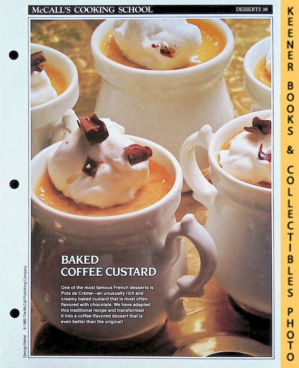 LANGAN, MARIANNE / WING, LUCY (EDITORS) - Mccall's Cooking School Recipe Card: Desserts 38 - Pots de Crme Au Caf : Replacement Mccall's Recipage or Recipe Card for 3-Ring Binders : Mccall's Cooking School Cookbook Series
