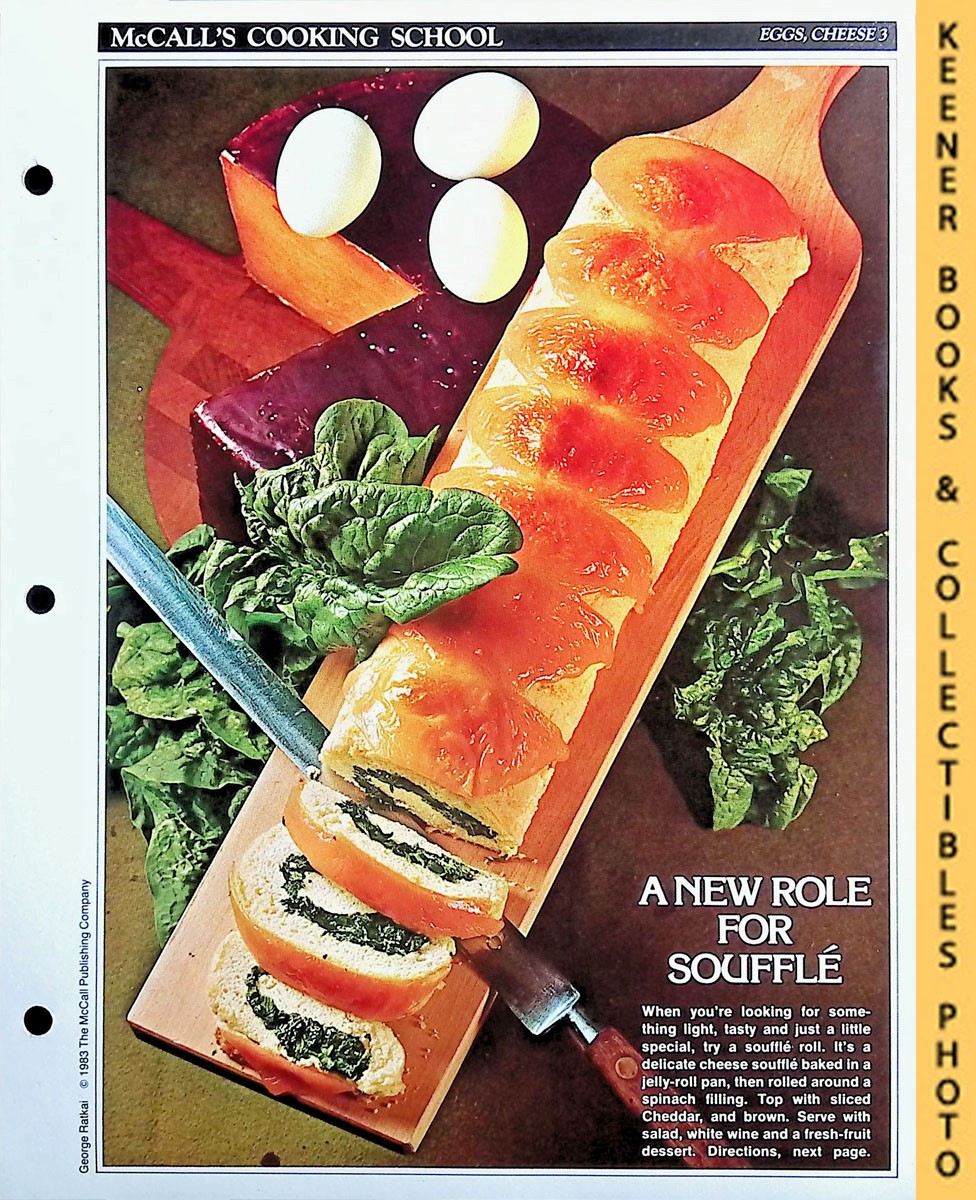 LANGAN, MARIANNE / WING, LUCY (EDITORS) - Mccall's Cooking School Recipe Card: Eggs, Cheese 3 - Cheese Souffle Roll : Replacement Mccall's Recipage or Recipe Card for 3-Ring Binders : Mccall's Cooking School Cookbook Series