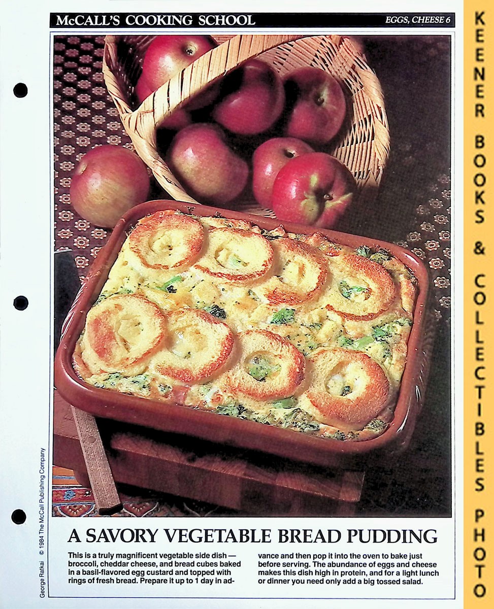 LANGAN, MARIANNE / WING, LUCY (EDITORS) - Mccall's Cooking School Recipe Card: Eggs, Cheese 6 - Broccoli-Cheese Puff : Replacement Mccall's Recipage or Recipe Card for 3-Ring Binders : Mccall's Cooking School Cookbook Series