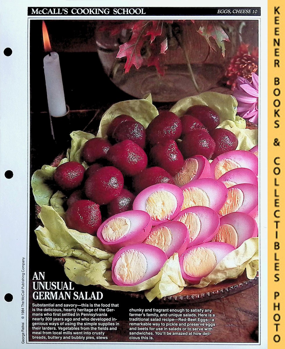 LANGAN, MARIANNE / WING, LUCY (EDITORS) - Mccall's Cooking School Recipe Card: Eggs, Cheese 10 - Red-Beet Eggs : Replacement Mccall's Recipage or Recipe Card for 3-Ring Binders : Mccall's Cooking School Cookbook Series