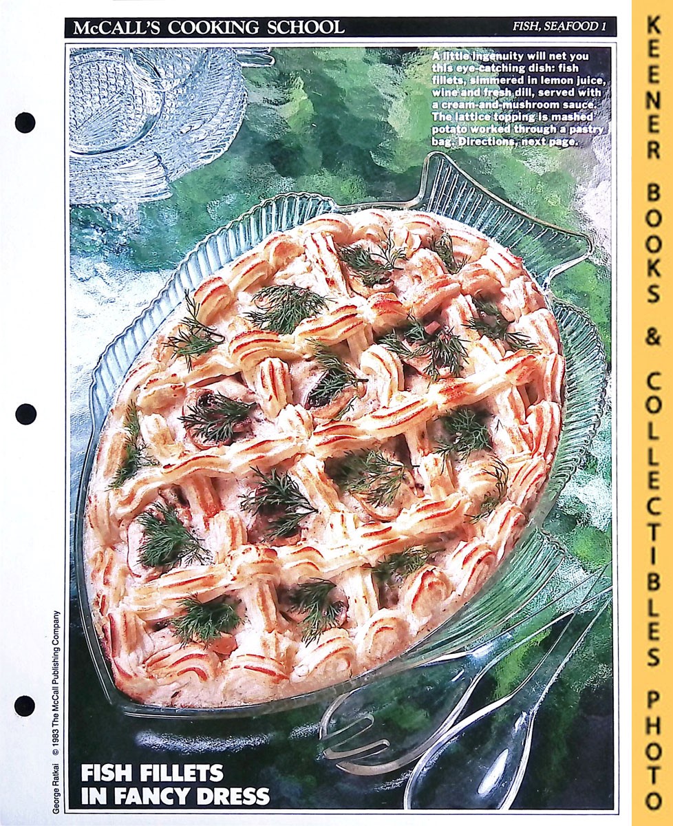 LANGAN, MARIANNE / WING, LUCY (EDITORS) - Mccall's Cooking School Recipe Card: Fish, Seafood 1 - Seafood Au Gratin : Replacement Mccall's Recipage or Recipe Card for 3-Ring Binders : Mccall's Cooking School Cookbook Series