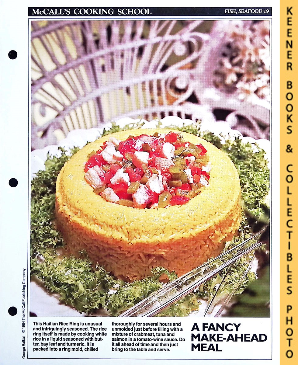 LANGAN, MARIANNE / WING, LUCY (EDITORS) - Mccall's Cooking School Recipe Card: Fish, Seafood 19 - Haitian Rice Ring : Replacement Mccall's Recipage or Recipe Card for 3-Ring Binders : Mccall's Cooking School Cookbook Series