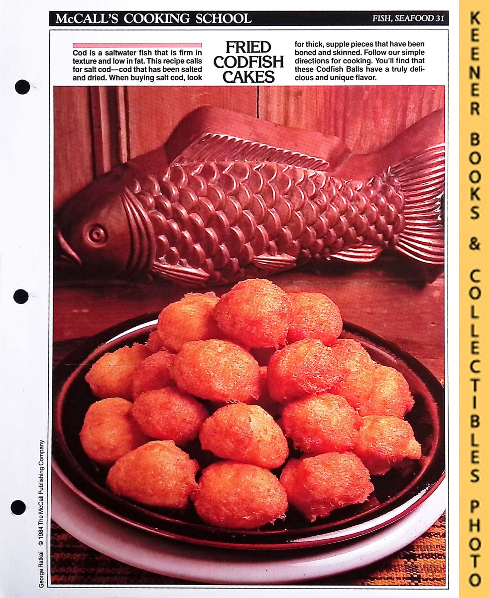 LANGAN, MARIANNE / WING, LUCY (EDITORS) - Mccall's Cooking School Recipe Card: Fish, Seafood 31 - Codfish Balls : Replacement Mccall's Recipage or Recipe Card for 3-Ring Binders : Mccall's Cooking School Cookbook Series