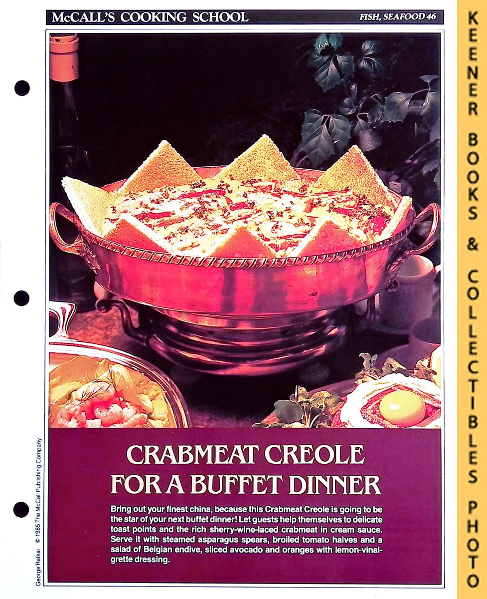 LANGAN, MARIANNE / WING, LUCY (EDITORS) - Mccall's Cooking School Recipe Card: Fish, Seafood 46 - Crabmeat Creole : Replacement Mccall's Recipage or Recipe Card for 3-Ring Binders : Mccall's Cooking School Cookbook Series