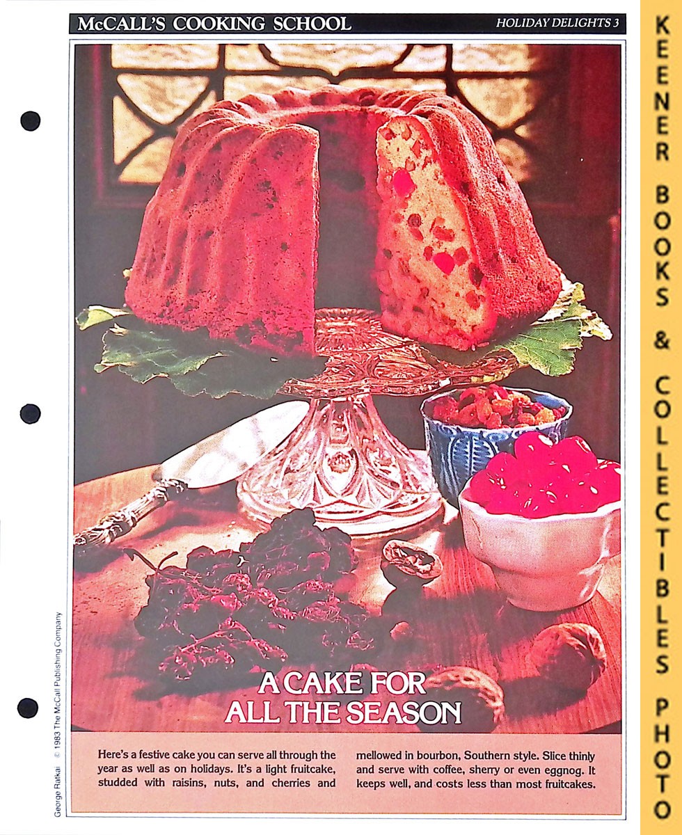LANGAN, MARIANNE / WING, LUCY (EDITORS) - Mccall's Cooking School Recipe Card: Holiday Delights 3 - Walnut-Raisin Cake : Replacement Mccall's Recipage or Recipe Card for 3-Ring Binders : Mccall's Cooking School Cookbook Series