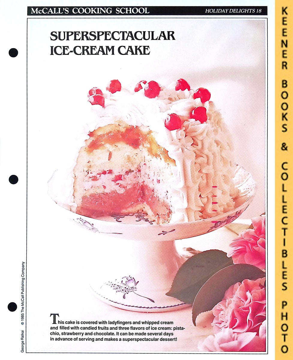 LANGAN, MARIANNE / WING, LUCY (EDITORS) - Mccall's Cooking School Recipe Card: Holiday Delights 18 - Nesselrode-Ice-Cream Cake : Replacement Mccall's Recipage or Recipe Card for 3-Ring Binders : Mccall's Cooking School Cookbook Series