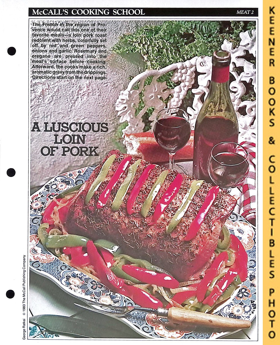 LANGAN, MARIANNE / WING, LUCY (EDITORS) - Mccall's Cooking School Recipe Card: Meat 2 - Roast Pork with Herbs : Replacement Mccall's Recipage or Recipe Card for 3-Ring Binders : Mccall's Cooking School Cookbook Series