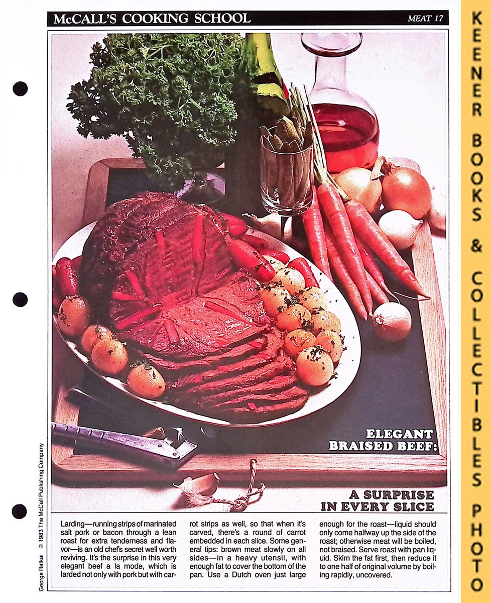 LANGAN, MARIANNE / WING, LUCY (EDITORS) - Mccall's Cooking School Recipe Card: Meat 17 - Beef a la Mode : Replacement Mccall's Recipage or Recipe Card for 3-Ring Binders : Mccall's Cooking School Cookbook Series