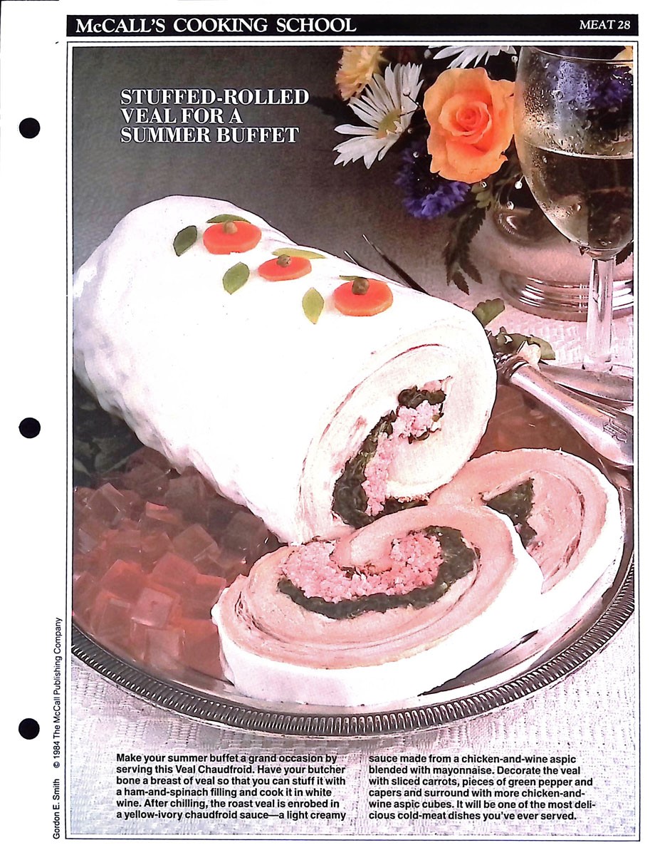LANGAN, MARIANNE / WING, LUCY (EDITORS) - Mccall's Cooking School Recipe Card: Meat 28 - Breast of Veal Chaudfroid : Replacement Mccall's Recipage or Recipe Card for 3-Ring Binders : Mccall's Cooking School Cookbook Series