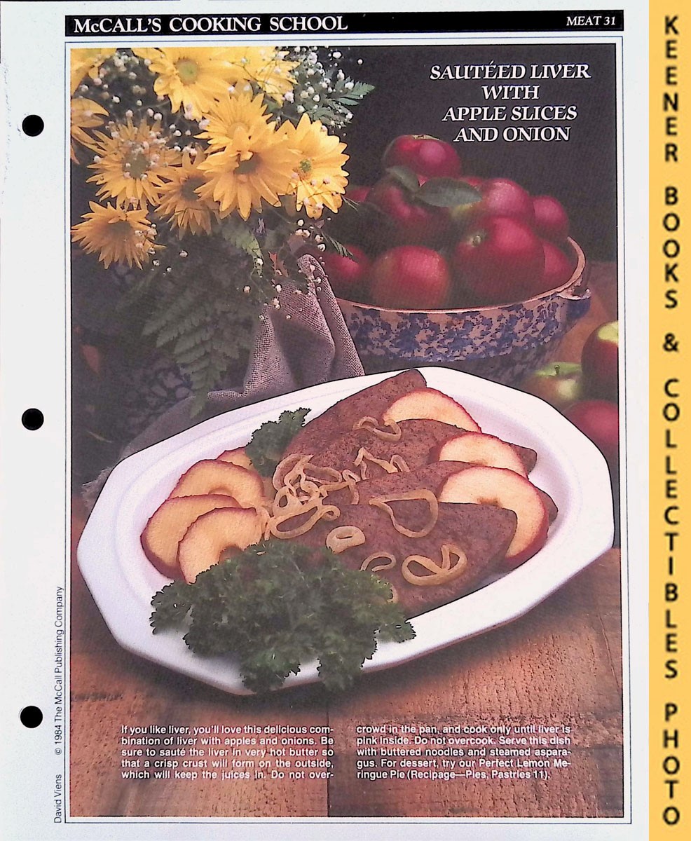 LANGAN, MARIANNE / WING, LUCY (EDITORS) - Mccall's Cooking School Recipe Card: Meat 31 - Sauteed Liver Alsacienne : Replacement Mccall's Recipage or Recipe Card for 3-Ring Binders : Mccall's Cooking School Cookbook Series