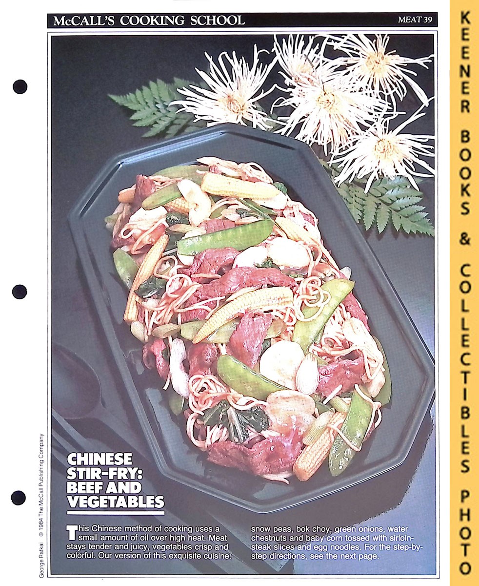 LANGAN, MARIANNE / WING, LUCY (EDITORS) - Mccall's Cooking School Recipe Card: Meat 39 - Stir-Fried Beef and Vegetables : Replacement Mccall's Recipage or Recipe Card for 3-Ring Binders : Mccall's Cooking School Cookbook Series