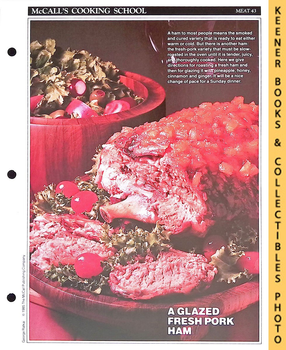LANGAN, MARIANNE / WING, LUCY (EDITORS) - Mccall's Cooking School Recipe Card: Meat 43 - Pineapple-Glazed Roast Pork : Replacement Mccall's Recipage or Recipe Card for 3-Ring Binders : Mccall's Cooking School Cookbook Series