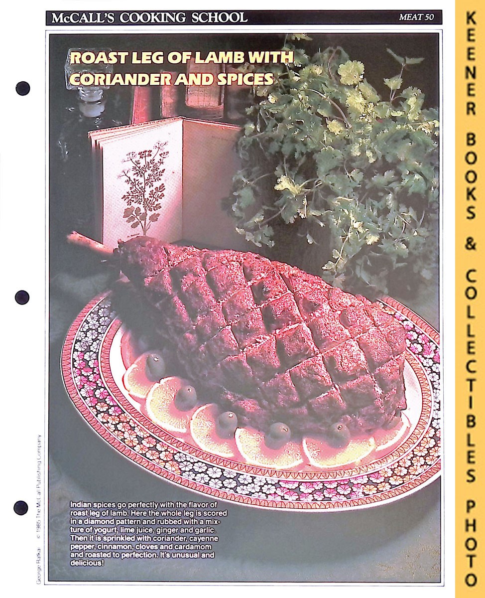 LANGAN, MARIANNE / WING, LUCY (EDITORS) - Mccall's Cooking School Recipe Card: Meat 50 - Roast Lamb Karma : Replacement Mccall's Recipage or Recipe Card for 3-Ring Binders : Mccall's Cooking School Cookbook Series