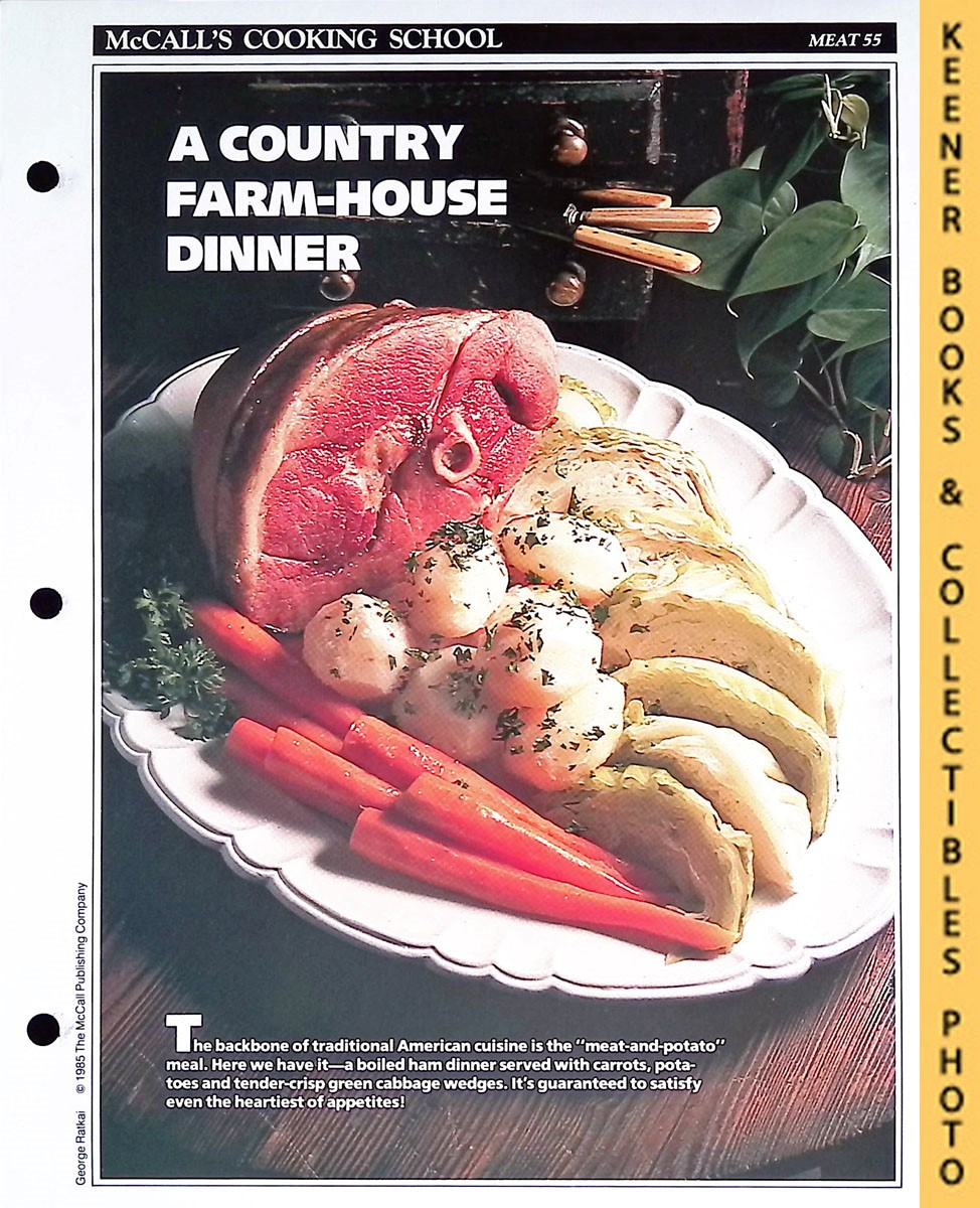 LANGAN, MARIANNE / WING, LUCY (EDITORS) - Mccall's Cooking School Recipe Card: Meat 55 - Boiled Ham Dinner : Replacement Mccall's Recipage or Recipe Card for 3-Ring Binders : Mccall's Cooking School Cookbook Series