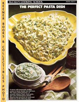 LANGAN, MARIANNE / WING, LUCY (EDITORS) - Mccall's Cooking School Recipe Card: Pasta, Rice 1 - Noodles with Pesto Sauce : Replacement Mccall's Recipage or Recipe Card for 3-Ring Binders