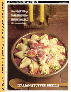 LANGAN, MARIANNE / WING, LUCY (EDITORS) - Mccall's Cooking School Recipe Card: Pasta, Rice 5 - Baked Pasta Shells Marinara : Replacement Mccall's Recipage or Recipe Card for 3-Ring Binders : Mccall's Cooking School Cookbook Series
