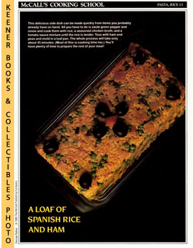 LANGAN, MARIANNE / WING, LUCY (EDITORS) - Mccall's Cooking School Recipe Card: Pasta, Rice 13 - Ham-Rice Loaf : Replacement Mccall's Recipage or Recipe Card for 3-Ring Binders : Mccall's Cooking School Cookbook Series