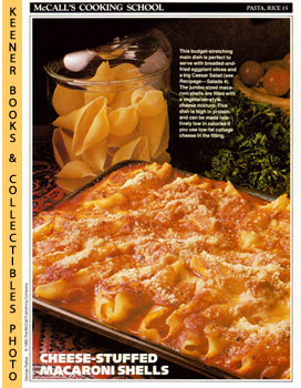 LANGAN, MARIANNE / WING, LUCY (EDITORS) - Mccall's Cooking School Recipe Card: Pasta, Rice 15 - Baked Stuffed Macaroni Shells : Replacement Mccall's Recipage or Recipe Card for 3-Ring Binders : Mccall's Cooking School Cookbook Series