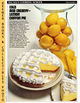 LANGAN, MARIANNE / WING, LUCY (EDITORS) - Mccall's Cooking School Recipe Card: Pies, Pastry 5 - Lemon Chiffon Pie : Replacement Mccall's Recipage or Recipe Card for 3-Ring Binders : Mccall's Cooking School Cookbook Series