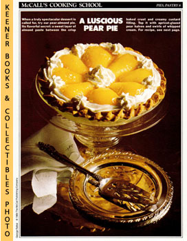 LANGAN, MARIANNE / WING, LUCY (EDITORS) - Mccall's Cooking School Recipe Card: Pies, Pastry 8 - Almond-Pear Pie : Replacement Mccall's Recipage or Recipe Card for 3-Ring Binders : Mccall's Cooking School Cookbook Series