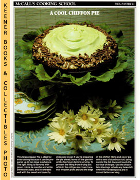 LANGAN, MARIANNE / WING, LUCY (EDITORS) - Mccall's Cooking School Recipe Card: Pies, Pastry 21 - Grasshopper Pie : Replacement Mccall's Recipage or Recipe Card for 3-Ring Binders : Mccall's Cooking School Cookbook Series