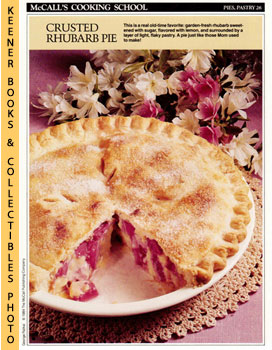 LANGAN, MARIANNE / WING, LUCY (EDITORS) - Mccall's Cooking School Recipe Card: Pies, Pastry 26 - Rhubarb Custard Pie : Replacement Mccall's Recipage or Recipe Card for 3-Ring Binders : Mccall's Cooking School Cookbook Series