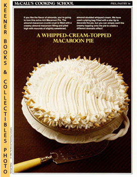 LANGAN, MARIANNE / WING, LUCY (EDITORS) - Mccall's Cooking School Recipe Card: Pies, Pastry 34 - Macaroon Pie : Replacement Mccall's Recipage or Recipe Card for 3-Ring Binders : Mccall's Cooking School Cookbook Series