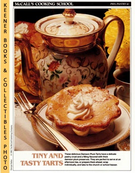 LANGAN, MARIANNE / WING, LUCY (EDITORS) - Mccall's Cooking School Recipe Card: Pies, Pastry 41 - Damson Plum Tarts : Replacement Mccall's Recipage or Recipe Card for 3-Ring Binders : Mccall's Cooking School Cookbook Series