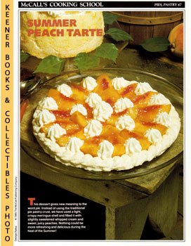 LANGAN, MARIANNE / WING, LUCY (EDITORS) - Mccall's Cooking School Recipe Card: Pies, Pastry 47 - Peach Meringue Tarte : Replacement Mccall's Recipage or Recipe Card for 3-Ring Binders : Mccall's Cooking School Cookbook Series