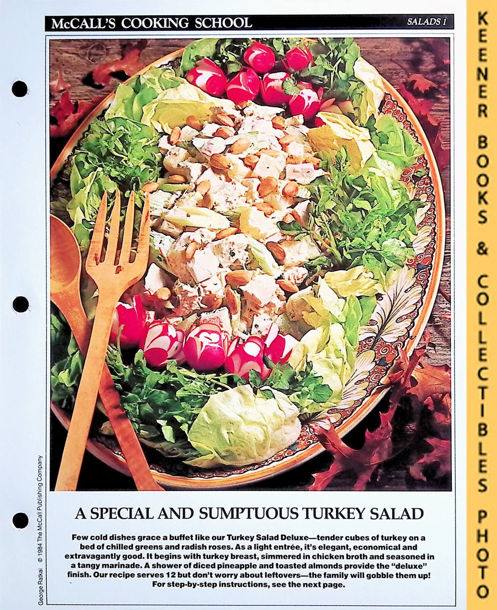 LANGAN, MARIANNE / WING, LUCY (EDITORS) - Mccall's Cooking School Recipe Card: Salads 1 - Deluxe Turkey Salad : Replacement Mccall's Recipage or Recipe Card for 3-Ring Binders : Mccall's Cooking School Cookbook Series