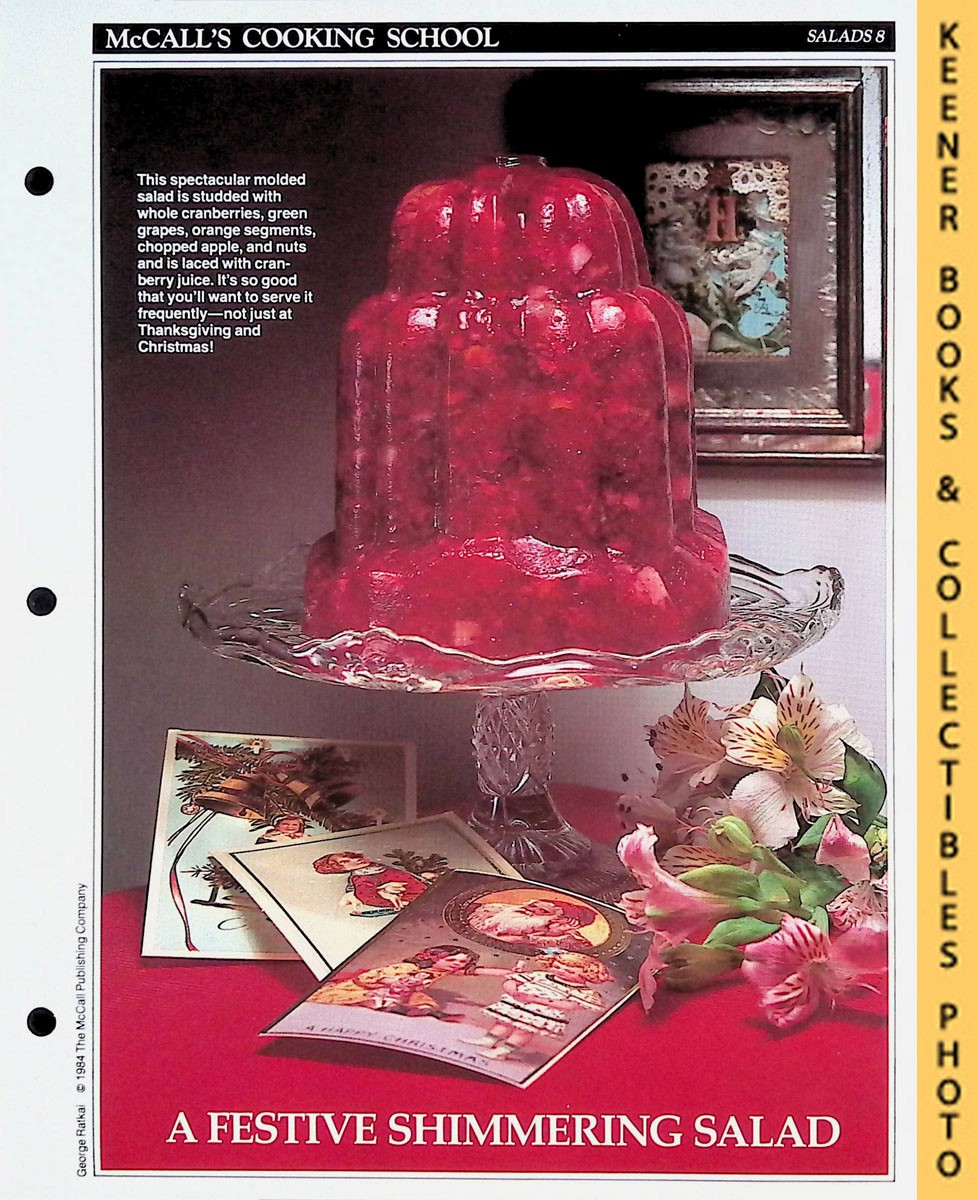 LANGAN, MARIANNE / WING, LUCY (EDITORS) - Mccall's Cooking School Recipe Card: Salads 8 - Molded Cranberry Salad : Replacement Mccall's Recipage or Recipe Card for 3-Ring Binders : Mccall's Cooking School Cookbook Series
