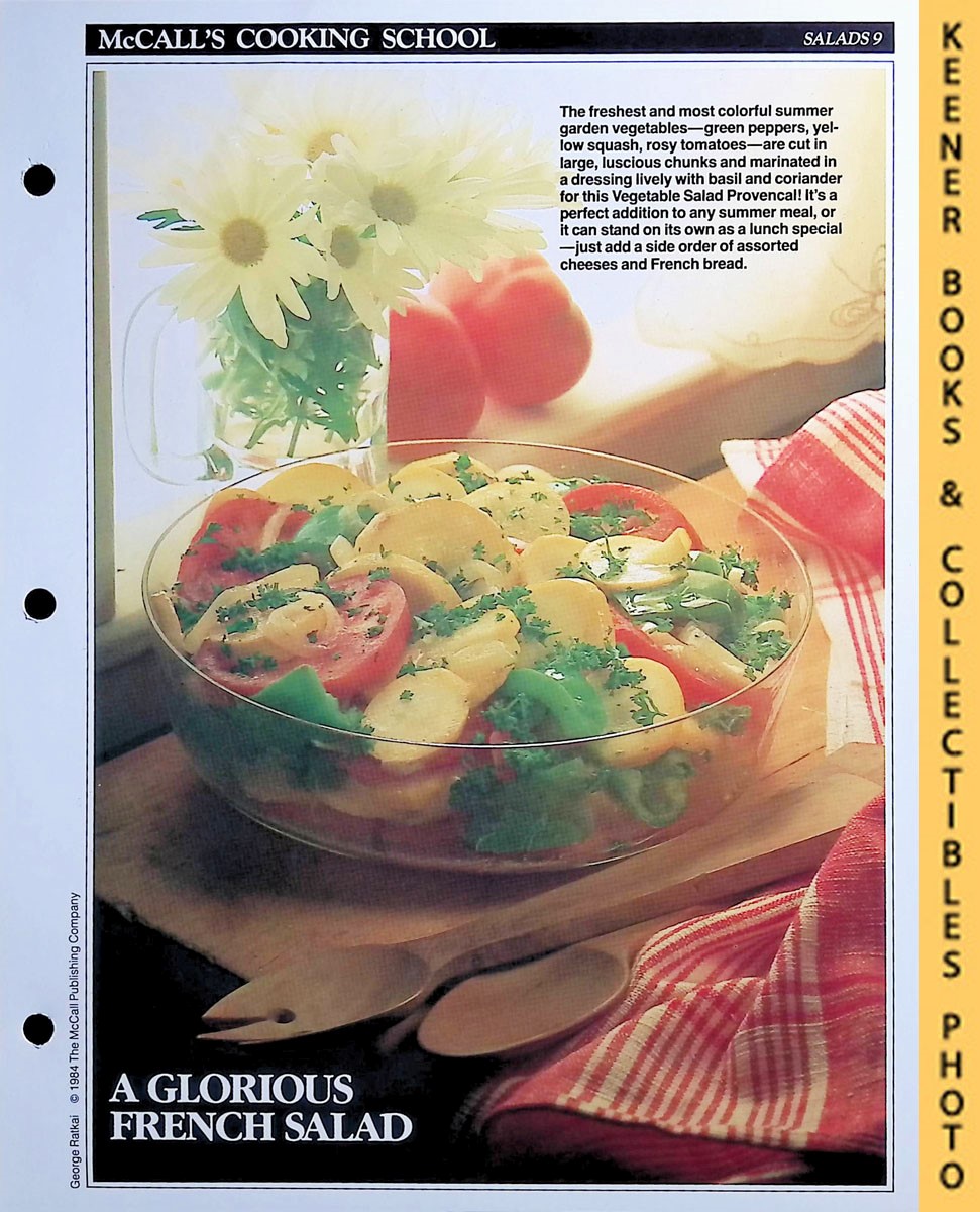 LANGAN, MARIANNE / WING, LUCY (EDITORS) - Mccall's Cooking School Recipe Card: Salads 9 - Vegetable Salad Provencal : Replacement Mccall's Recipage or Recipe Card for 3-Ring Binders : Mccall's Cooking School Cookbook Series