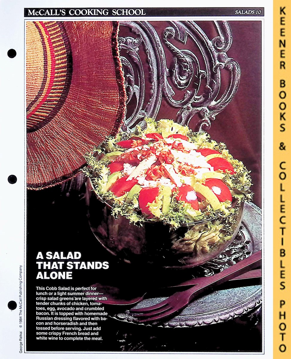 LANGAN, MARIANNE / WING, LUCY (EDITORS) - Mccall's Cooking School Recipe Card: Salads 10 - Cobb Salad with Russian Dressing : Replacement Mccall's Recipage or Recipe Card for 3-Ring Binders : Mccall's Cooking School Cookbook Series