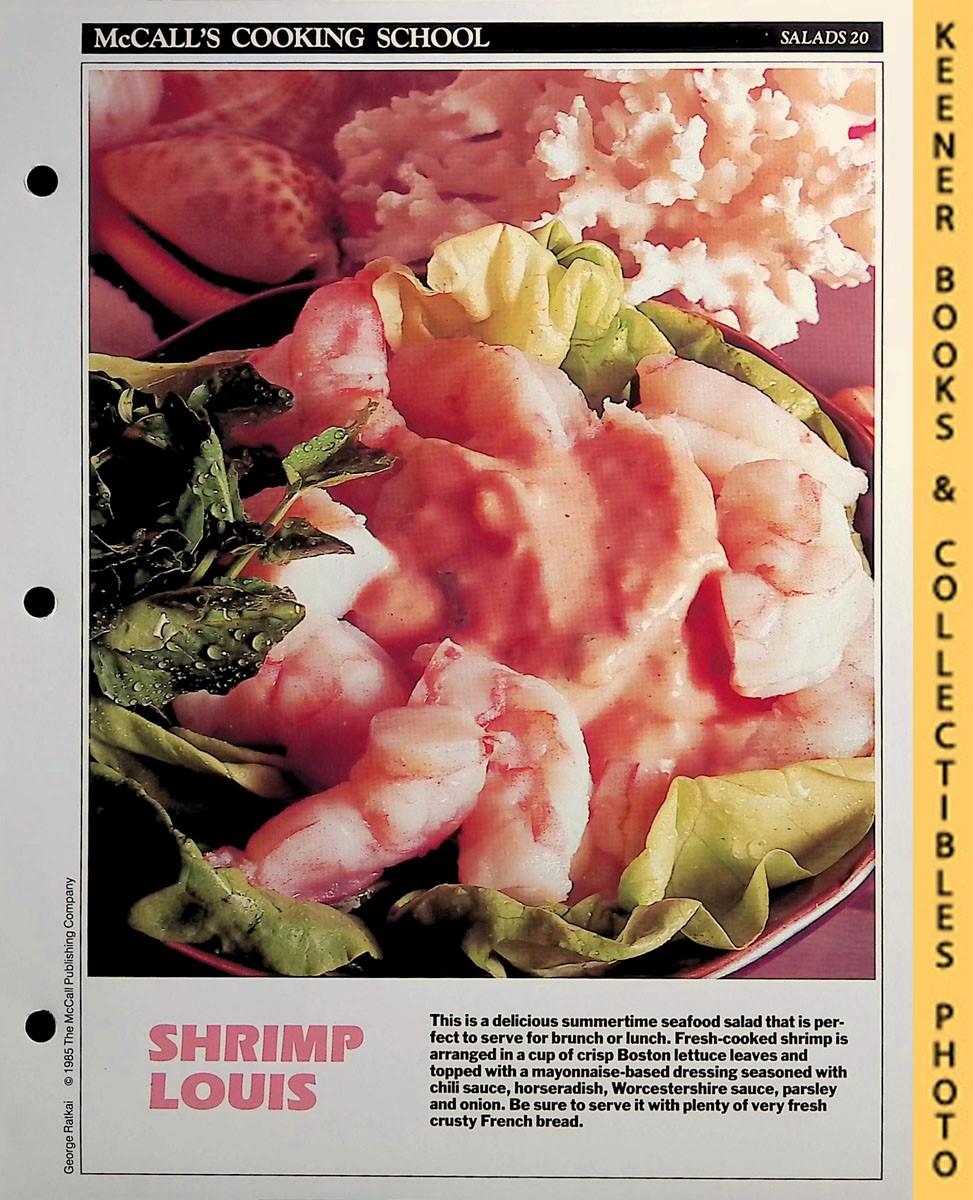 LANGAN, MARIANNE / WING, LUCY (EDITORS) - Mccall's Cooking School Recipe Card: Salads 20 - Shrimp Louis : Replacement Mccall's Recipage or Recipe Card for 3-Ring Binders : Mccall's Cooking School Cookbook Series