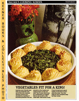 LANGAN, MARIANNE / WING, LUCY (EDITORS) - Mccall's Cooking School Recipe Card: Vegetables 6 - Creamed Spinach and Potato Au Gratins : Replacement Mccall's Recipage or Recipe Card for 3-Ring Binders : Mccall's Cooking School Cookbook Series