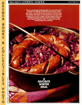 LANGAN, MARIANNE / WING, LUCY (EDITORS) - Mccall's Cooking School Recipe Card: Vegetables 27 - Red Cabbage with Kielbasa : Replacement Mccall's Recipage or Recipe Card for 3-Ring Binders : Mccall's Cooking School Cookbook Series