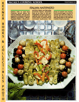 LANGAN, MARIANNE / WING, LUCY (EDITORS) - Mccall's Cooking School Recipe Card: Vegetables 29 - Antipasto-Style Vegetable Platter : Replacement Mccall's Recipage or Recipe Card for 3-Ring Binders : Mccall's Cooking School Cookbook Series