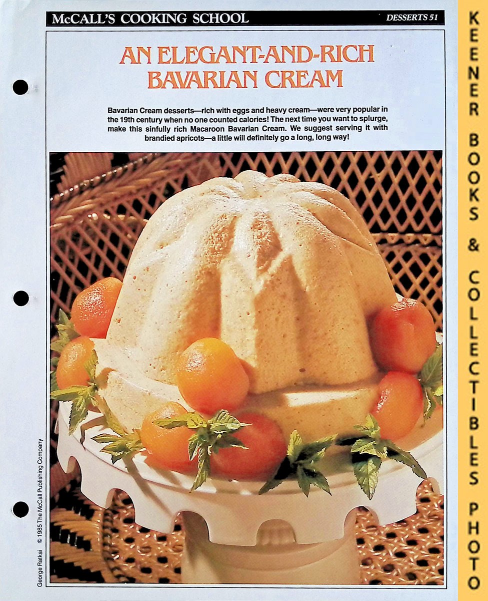 LANGAN, MARIANNE / WING, LUCY (EDITORS) - Mccall's Cooking School Recipe Card: Desserts 51 - Macaroon Bavarian Cream : Replacement Mccall's Recipage or Recipe Card for 3-Ring Binders : Mccall's Cooking School Cookbook Series