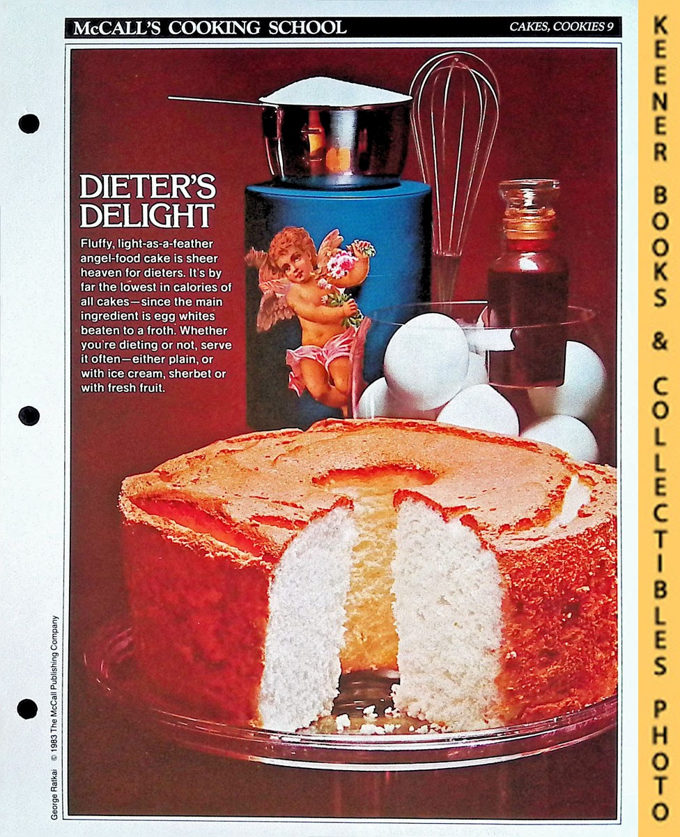 LANGAN, MARIANNE / WING, LUCY (EDITORS) - Mccall's Cooking School Recipe Card: Cakes, Cookies 9 - Angel-Food Cake : Replacement Mccall's Recipage or Recipe Card for 3-Ring Binders : Mccall's Cooking School Cookbook Series