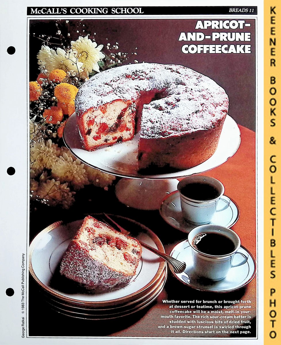 LANGAN, MARIANNE / WING, LUCY (EDITORS) - Mccall's Cooking School Recipe Card: Breads 11 - Apricot-Prune Coffeecake : Replacement Mccall's Recipage or Recipe Card for 3-Ring Binders : Mccall's Cooking School Cookbook Series
