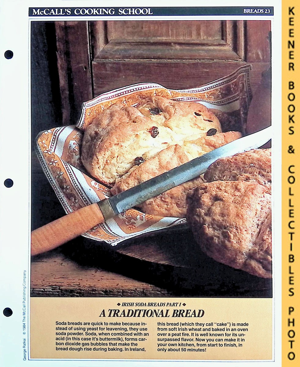LANGAN, MARIANNE / WING, LUCY (EDITORS) - Mccall's Cooking School Recipe Card: Breads 23 - Irish Soda Bread : Replacement Mccall's Recipage or Recipe Card for 3-Ring Binders : Mccall's Cooking School Cookbook Series