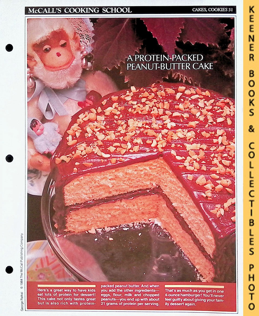 LANGAN, MARIANNE / WING, LUCY (EDITORS) - Mccall's Cooking School Recipe Card: Cakes, Cookies 31 - Peanut Butter Cake : Replacement Mccall's Recipage or Recipe Card for 3-Ring Binders : Mccall's Cooking School Cookbook Series