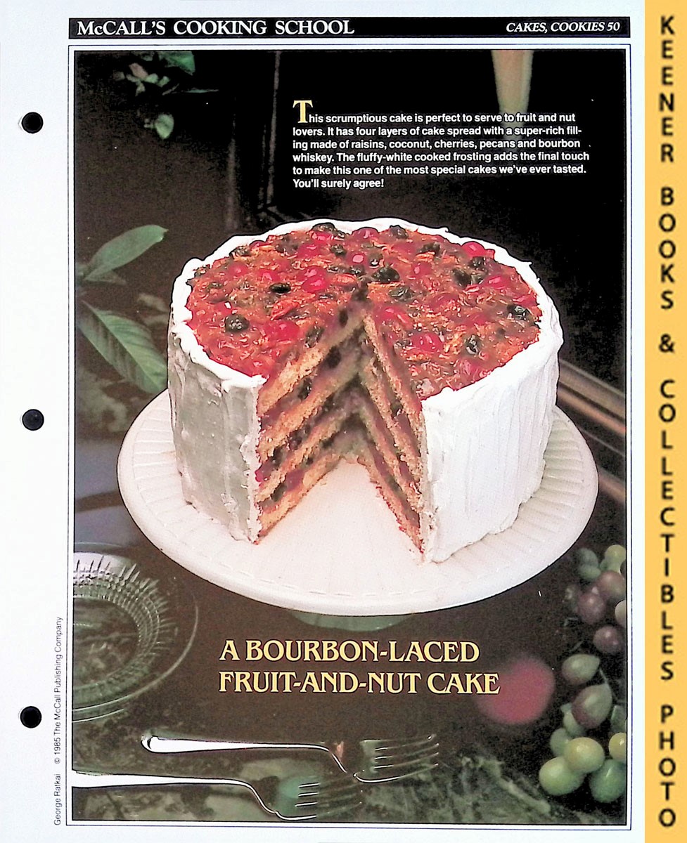 LANGAN, MARIANNE / WING, LUCY (EDITORS) - Mccall's Cooking School Recipe Card: Cakes, Cookies 50 - Lane Cake : Replacement Mccall's Recipage or Recipe Card for 3-Ring Binders : Mccall's Cooking School Cookbook Series