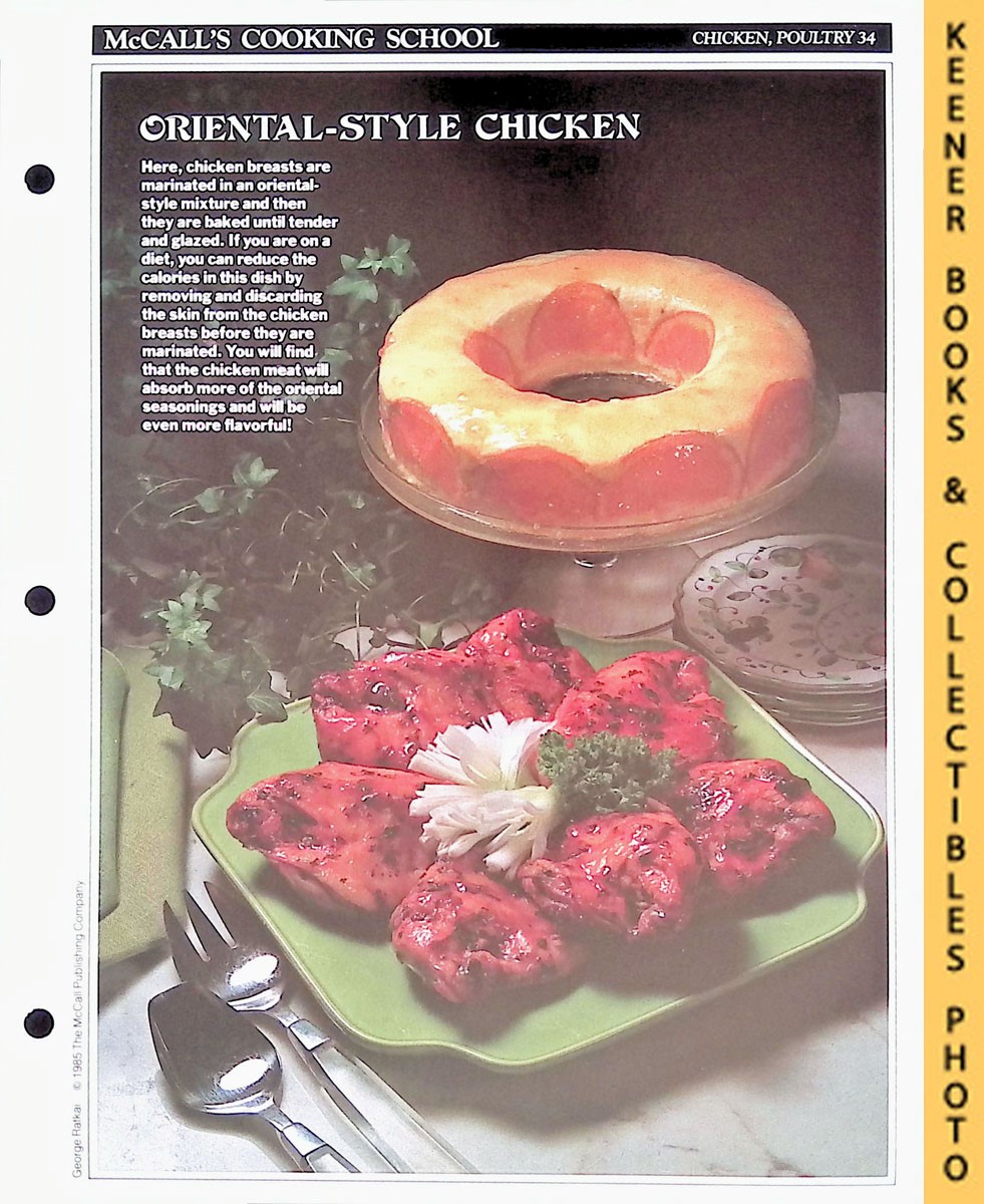 LANGAN, MARIANNE / WING, LUCY (EDITORS) - Mccall's Cooking School Recipe Card: Chicken, Poultry 34 - Chicken Orientale : Replacement Mccall's Recipage or Recipe Card for 3-Ring Binders : Mccall's Cooking School Cookbook Series