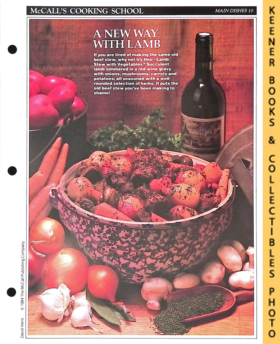 LANGAN, MARIANNE / WING, LUCY (EDITORS) - Mccall's Cooking School Recipe Card: Main Dishes 10 - Lamb Stew with Vegetables : Replacement Mccall's Recipage or Recipe Card for 3-Ring Binders : Mccall's Cooking School Cookbook Series