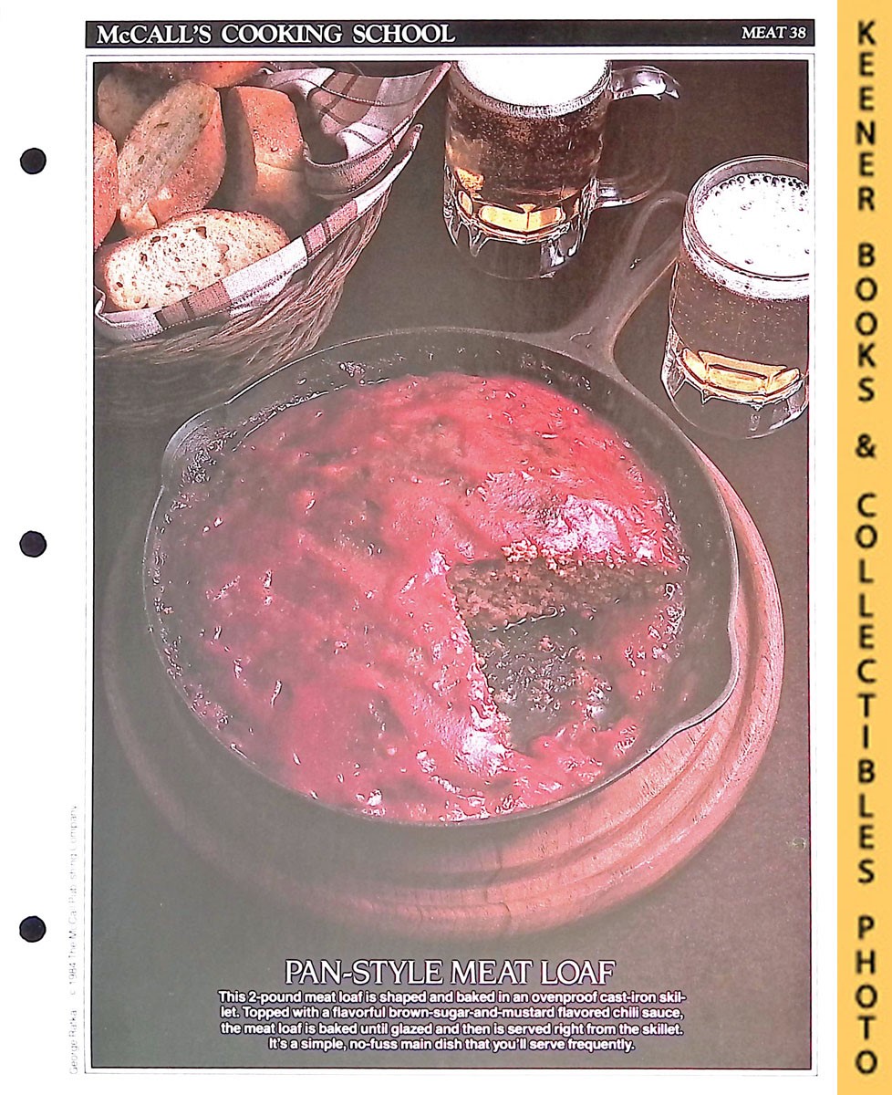 LANGAN, MARIANNE / WING, LUCY (EDITORS) - Mccall's Cooking School Recipe Card: Meat 38 - Skillet Meat Loaf : Replacement Mccall's Recipage or Recipe Card for 3-Ring Binders : Mccall's Cooking School Cookbook Series