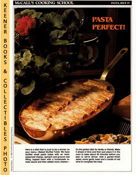 LANGAN, MARIANNE / WING, LUCY (EDITORS) - Mccall's Cooking School Recipe Card: Pasta, Rice 19 - Baked Stuffed Tufoli : Replacement Mccall's Recipage or Recipe Card for 3-Ring Binders : Mccall's Cooking School Cookbook Series