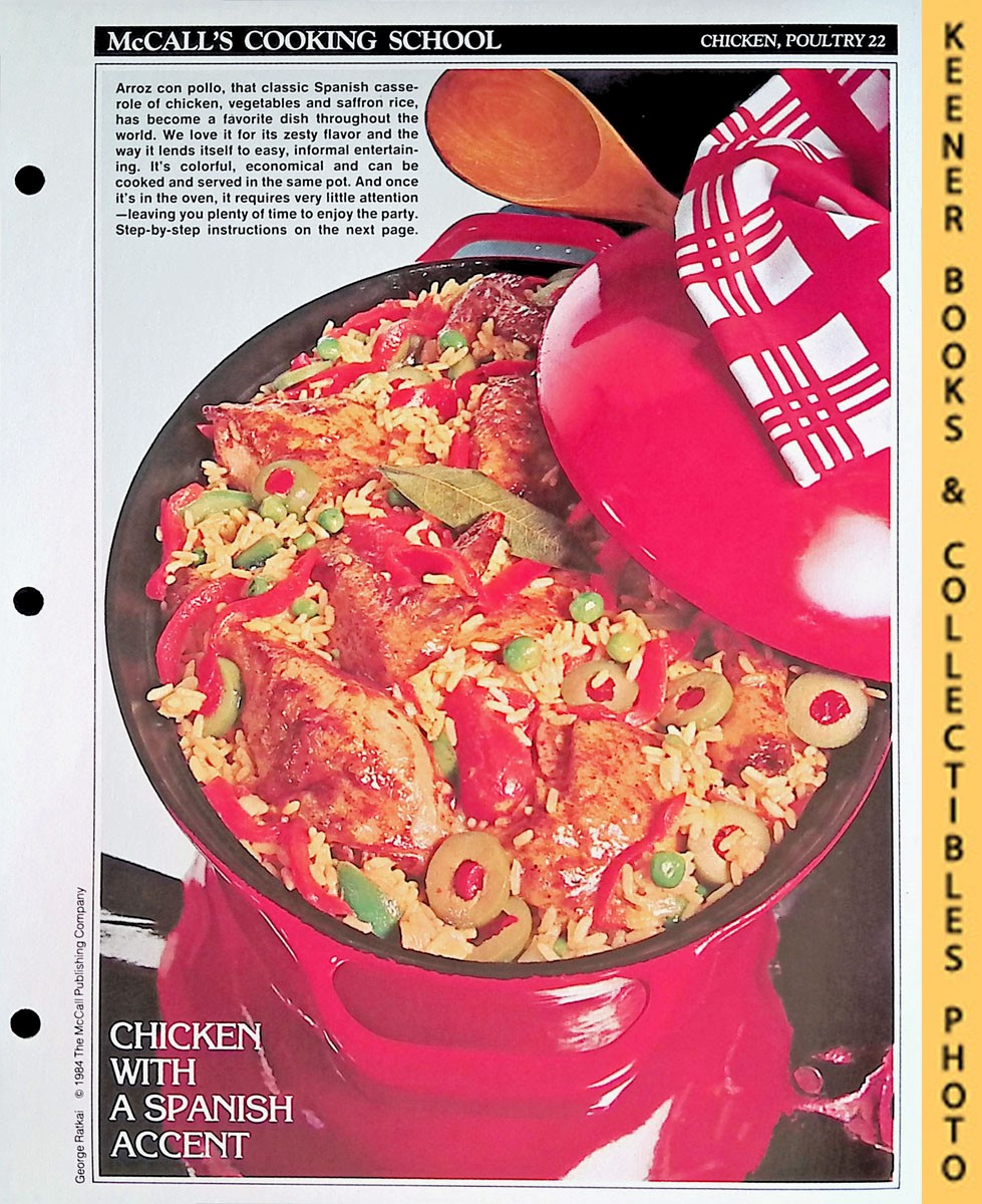 LANGAN, MARIANNE / WING, LUCY (EDITORS) - Mccall's Cooking School Recipe Card: Chicken, Poultry 22 - Arroz con Pollo : Replacement Mccall's Recipage or Recipe Card for 3-Ring Binders : Mccall's Cooking School Cookbook Series