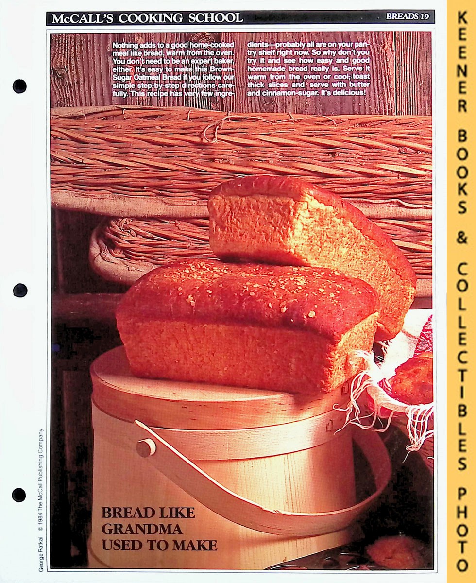 LANGAN, MARIANNE / WING, LUCY (EDITORS) - Mccall's Cooking School Recipe Card: Breads 19 - Brown-Sugar Oatmeal Bread : Replacement Mccall's Recipage or Recipe Card for 3-Ring Binders : Mccall's Cooking School Cookbook Series
